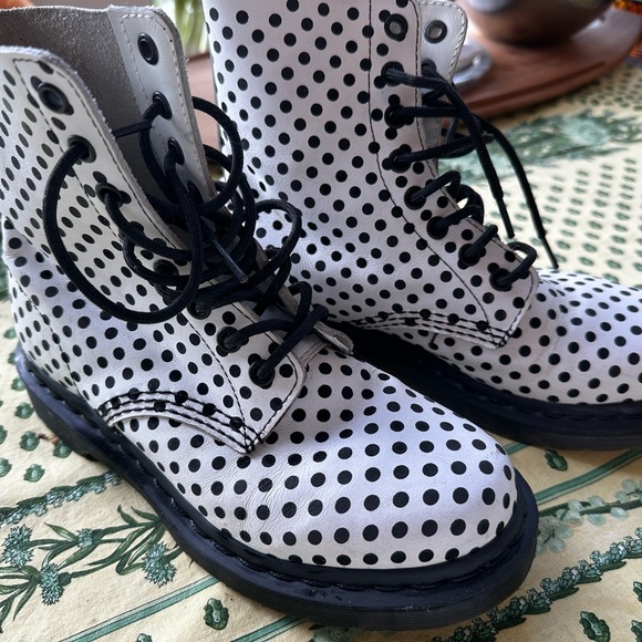 Dr. Martens Shoes - Polka Dot Doc Marten boots (soft version) Women’s size 6